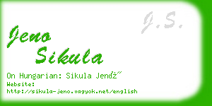 jeno sikula business card